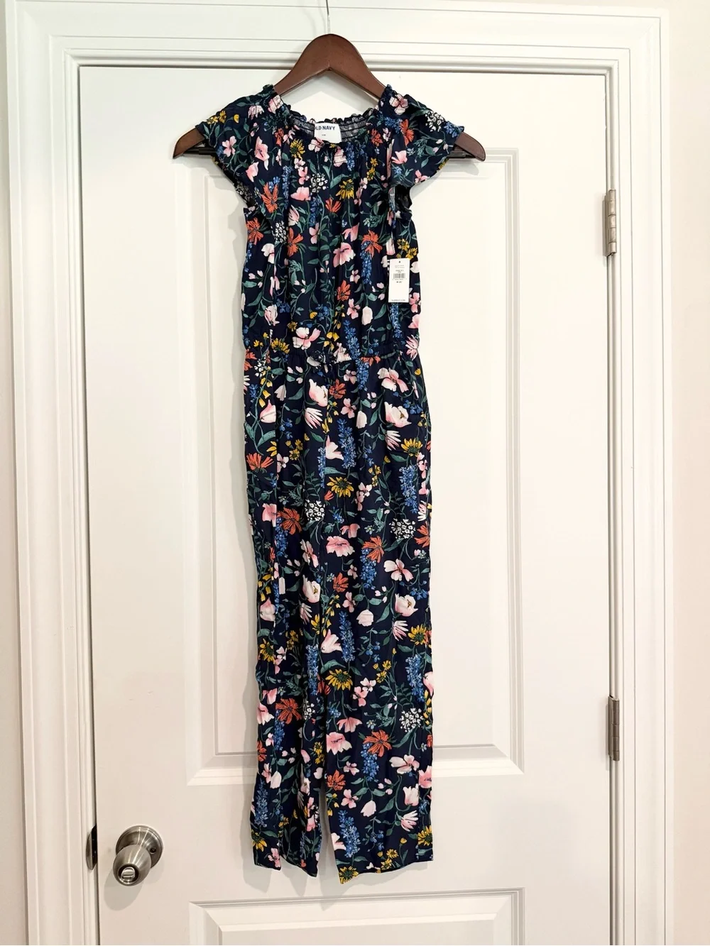 NWT Girls Old Navy Navy Floral Jumpsuit
